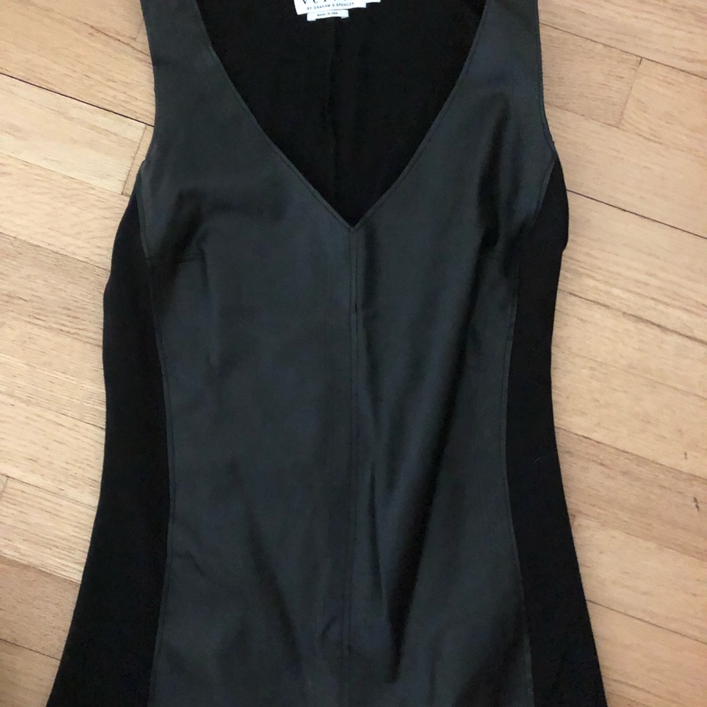M size faux leather stretch top by Velvet